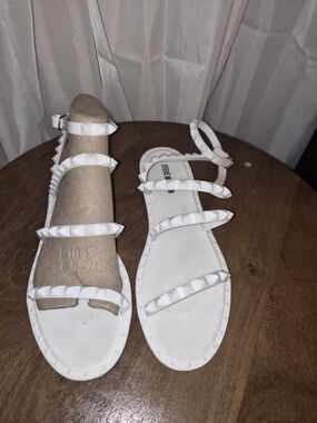 White Studded Strappy Sandals - Steve Madden